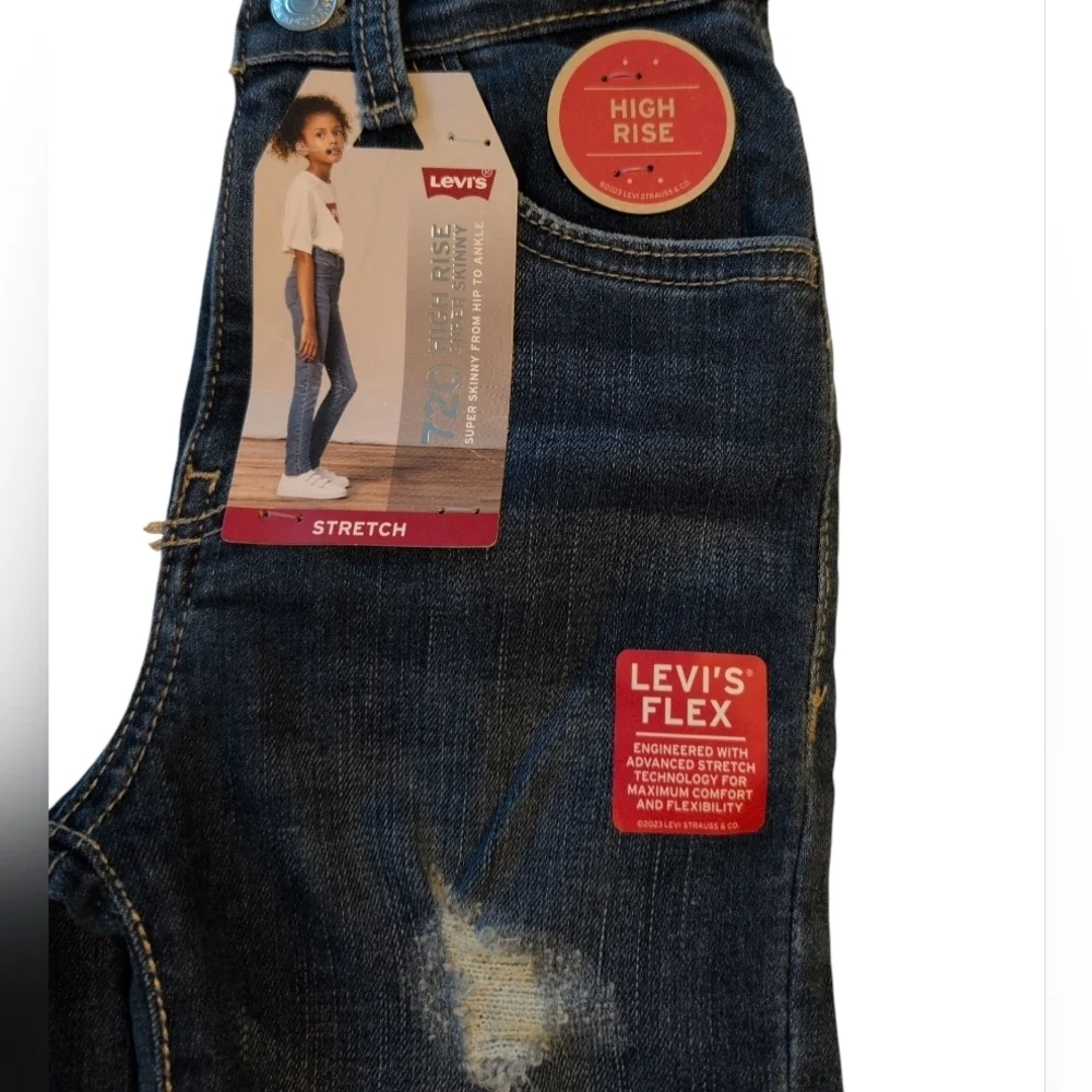 Levi's Dark Blue Distressed Skinny Jeans